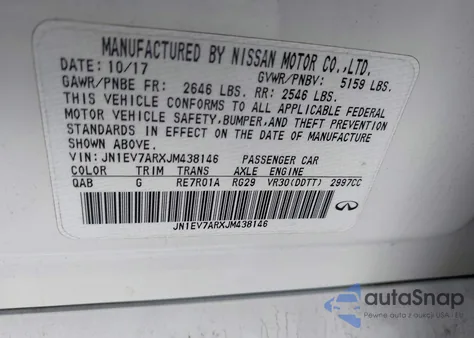 2018 Infiniti Q50 3.0T Luxe from USA, damaged, VIN JN1EV7ARXJM438146